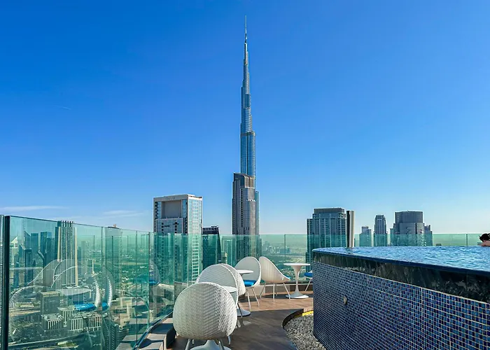 Amazing 64Th Floor Infinity Pool With Burj Khalifa Views 2Br Apartment In Paramount Hotel Midtown